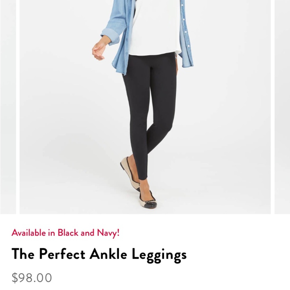 NWT NEVER WORN SPANX THE PERFECT ANKLE LEGGINGS BLACK SIZE MEDIUM
